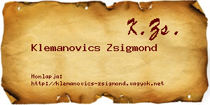 Klemanovics Zsigmond névjegykártya